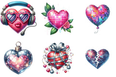 Disco Valentine Heart Clipart Bundle - CraftNest - Digital Crafting and Art