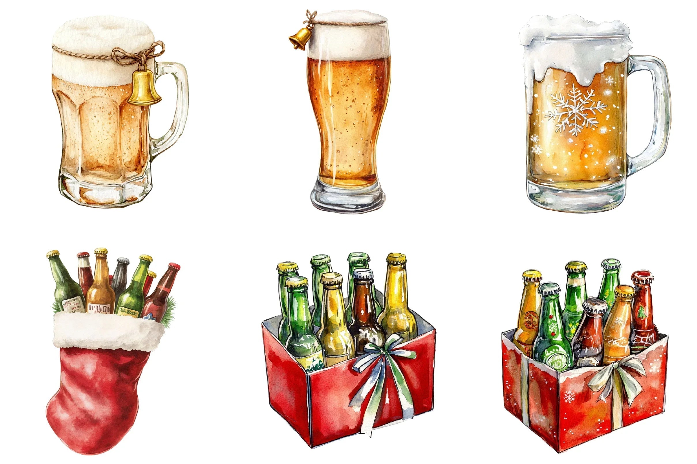 Christmas Beer Clipart Bundle - CraftNest - Digital Crafting and Art