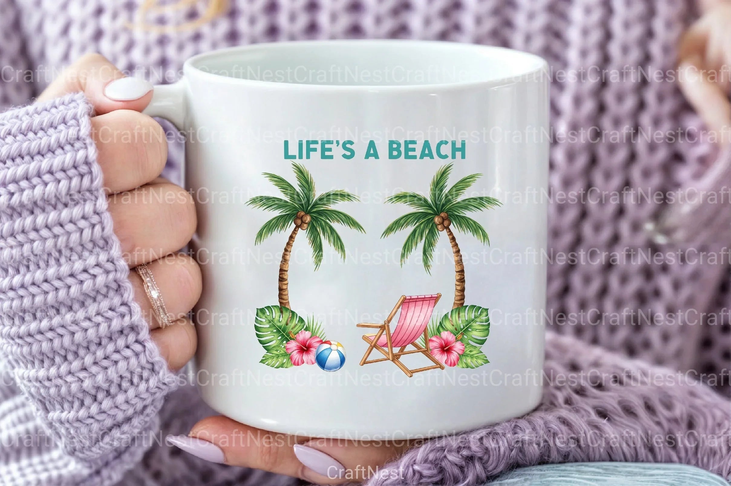 Summer Beach Flower Clipart Bundle - CraftNest - Digital Crafting and Art