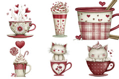 Valentine's Day Coffee Cup Clipart Bundle - CraftNest - Digital Crafting and Art
