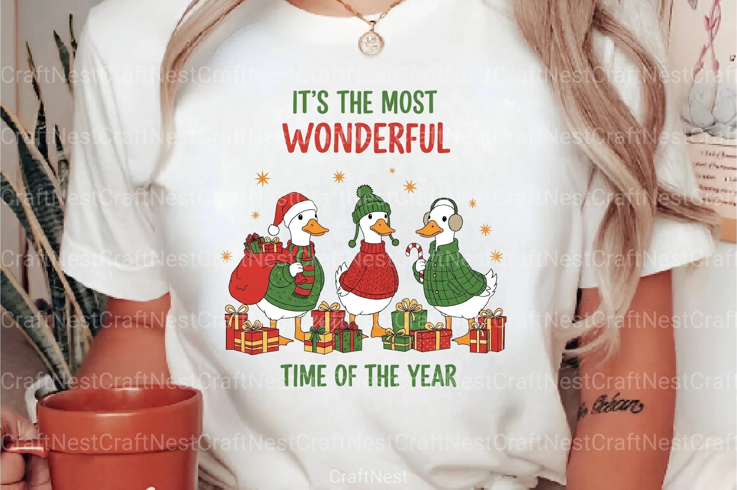 Christmas Goose Trio Illustration Clipart Bundle - CraftNest - Digital Crafting and Art