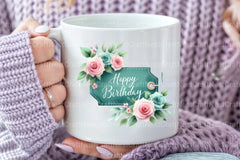 Vintage Soft Teal Birthday Clipart Bundle 2 - CraftNest - Digital Crafting and Art