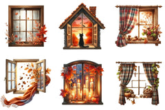Autumn Window Clipart Bundle - CraftNest - Digital Crafting and Art