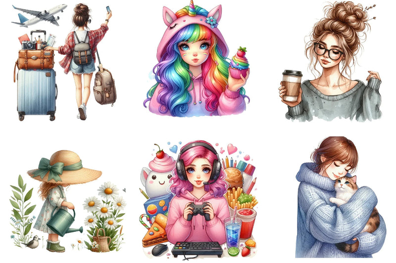 Girls Clipart Bundle Collection - CraftNest - Digital Crafting and Art