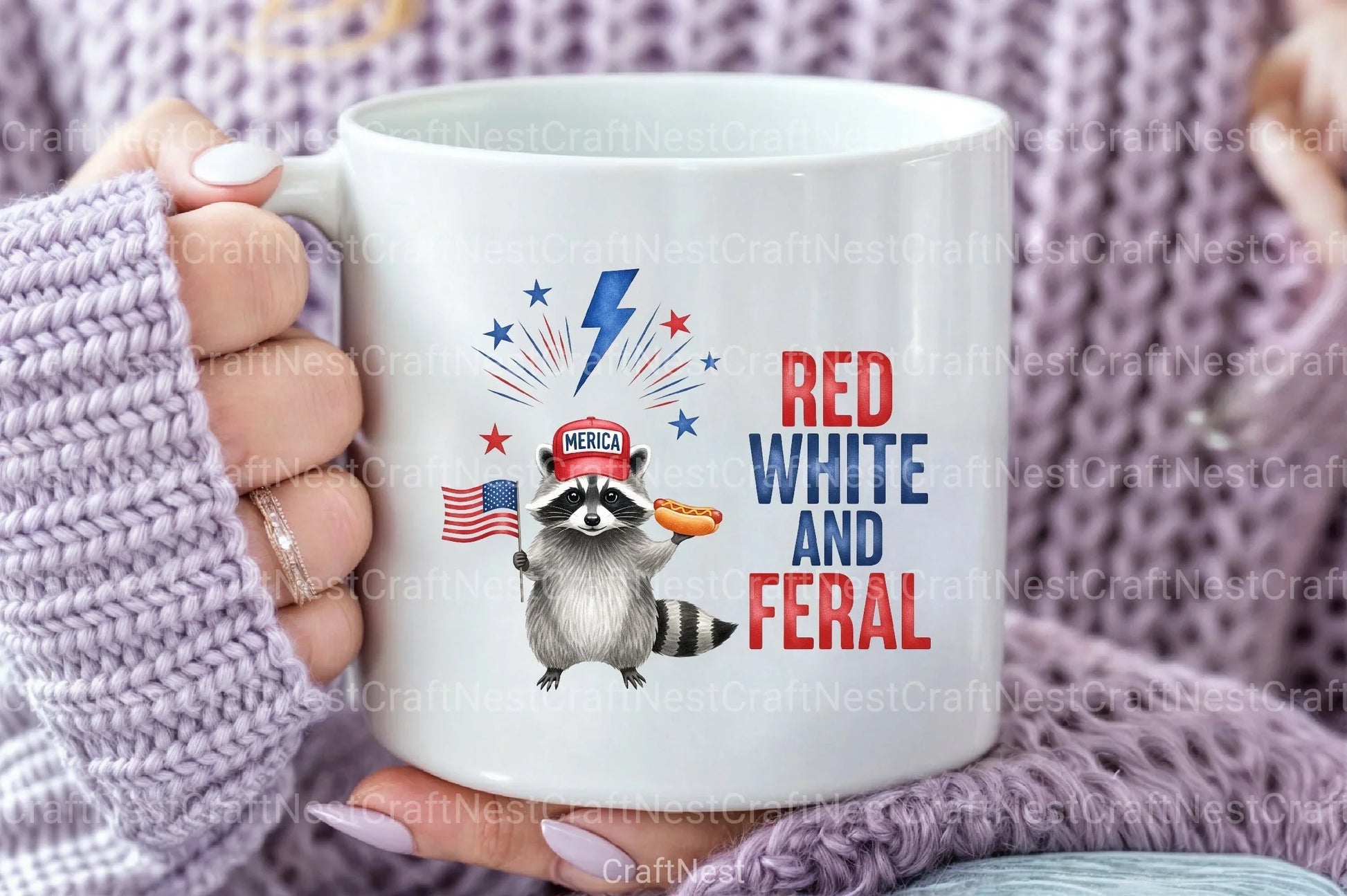Red White and Feral: 4th of July Raccoon Clipart Bundle - CraftNest - Digital Crafting and Art