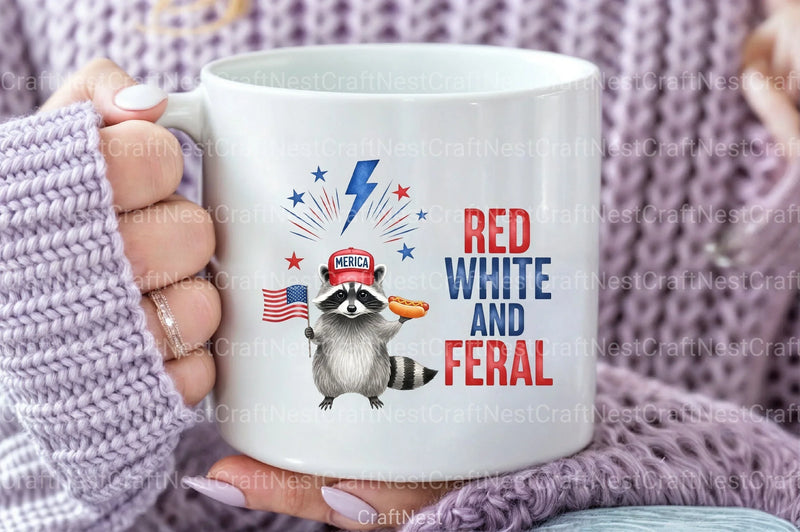 Red White and Feral: 4th of July Raccoon Clipart Bundle - CraftNest - Digital Crafting and Art