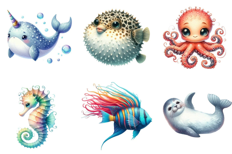 Sea Animal Clipart Bundle - CraftNest - Digital Crafting and Art