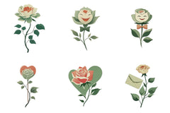 Quirky Valentine Rose Flower Clipart Bundle - CraftNest - Digital Crafting and Art