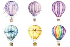 Pastel Hot Air Balloons Clipart Bundle - CraftNest - Digital Crafting and Art