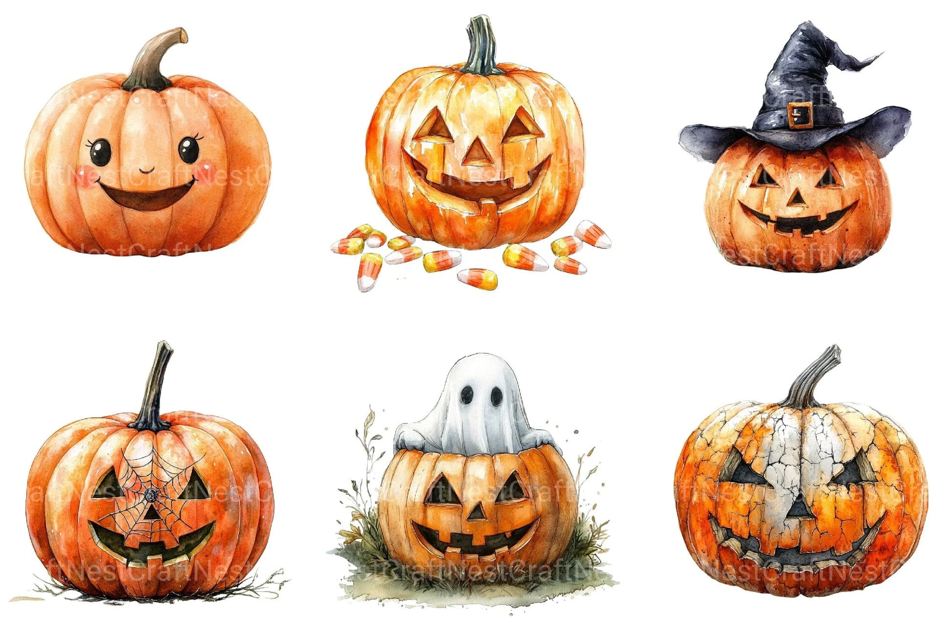 Halloween Pumpkin Clipart Bundle 1 - CraftNest - Digital Crafting and Art