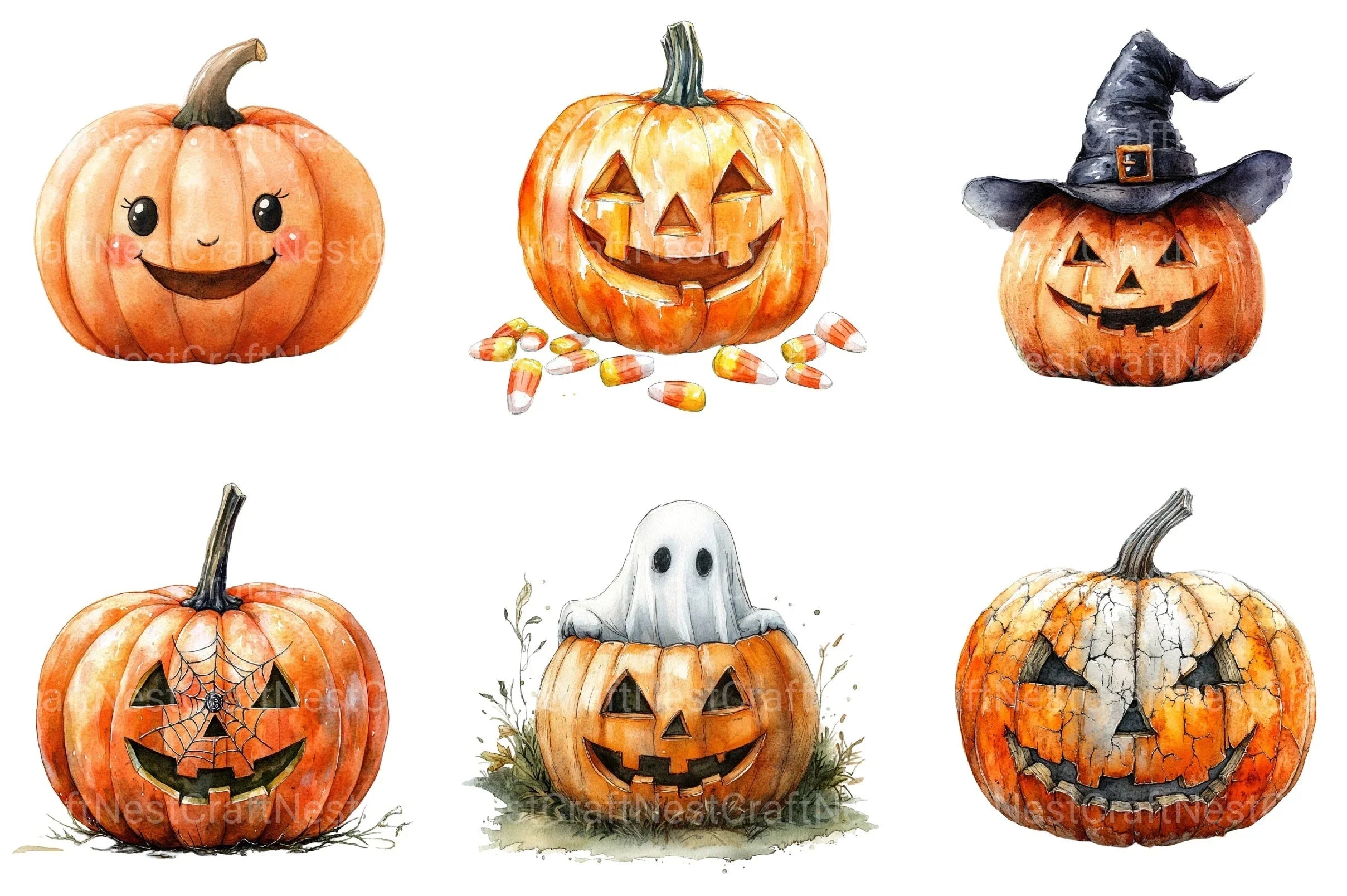 Halloween Pumpkin Clipart Bundle 1 - CraftNest - Digital Crafting and Art