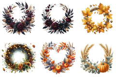 Autumn Wreath Clipart Bundle - CraftNest - Digital Crafting and Art