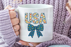 USA 4th of July Coquette Bow Flowers Clipart Bundle - CraftNest - Digital Crafting and Art