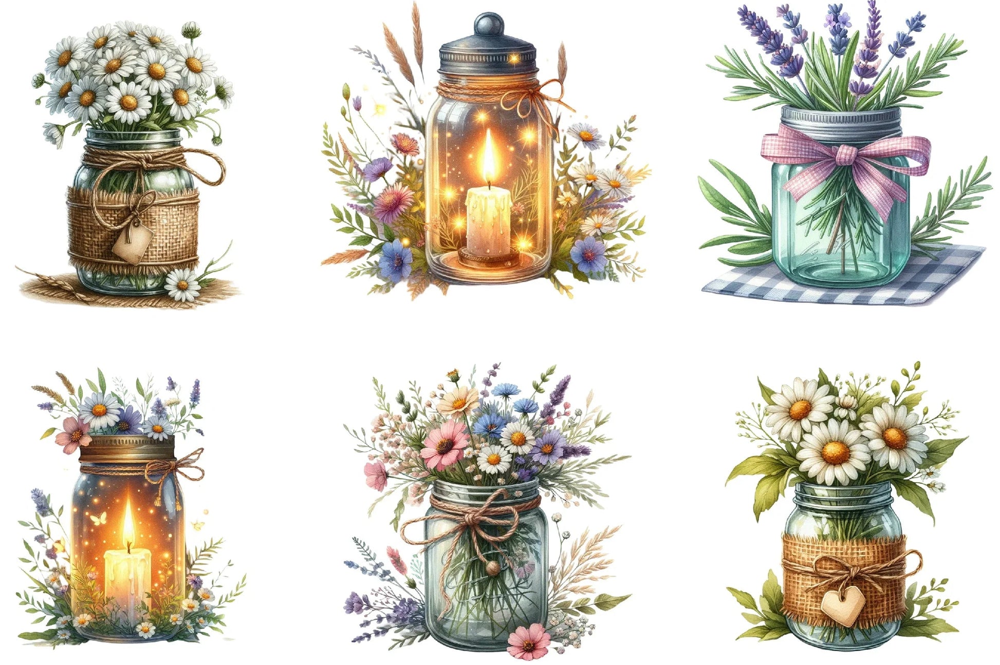 Spring Mason Jars Clipart Bundle - CraftNest - Digital Crafting and Art