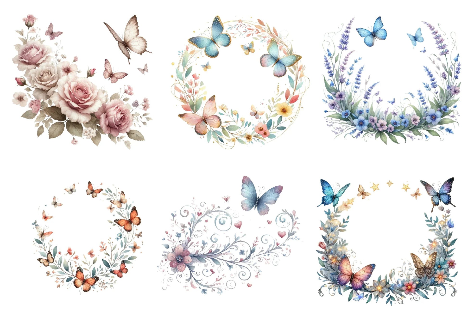 Spring Butterfly Border Clipart Bundle - CraftNest - Digital Crafting and Art