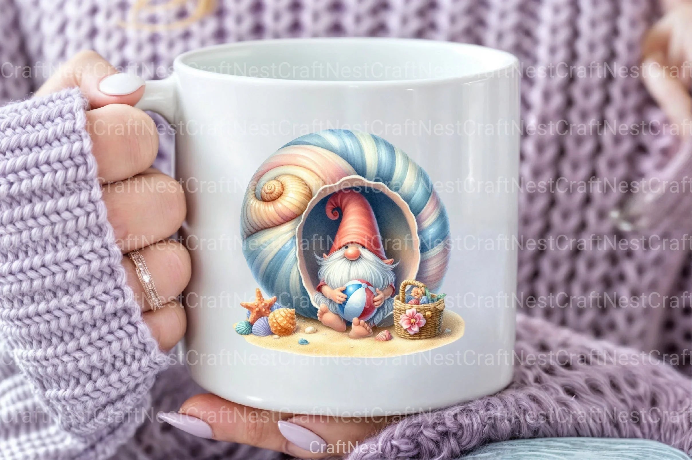 Seashell Gnome Clipart Bundle - CraftNest - Digital Crafting and Art