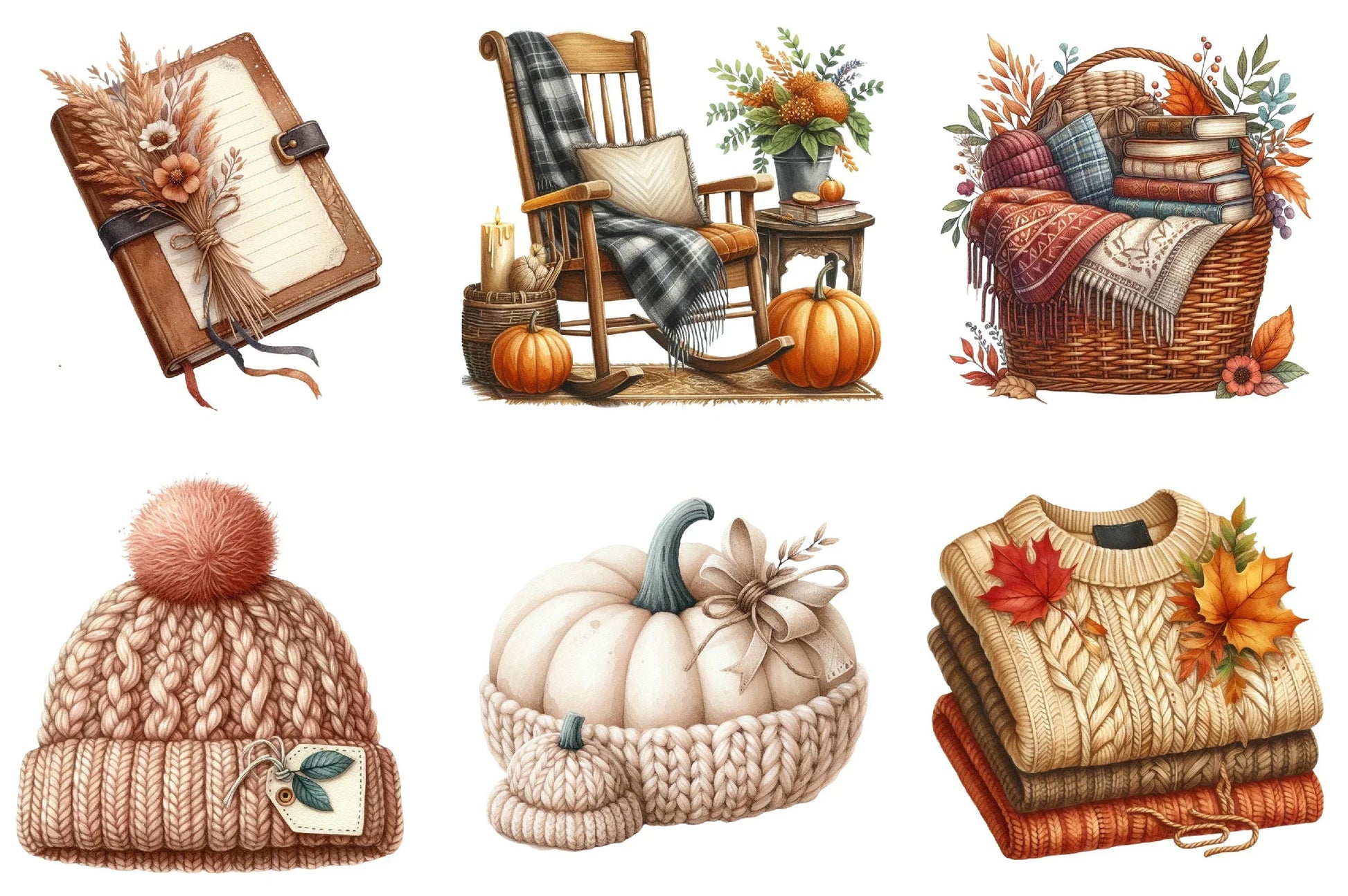 Cozy Autumn Clipart Bundle - CraftNest - Digital Crafting and Art