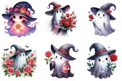 Witch Ghost & Roses Halloween Clipart Bundle - CraftNest - Digital Crafting and Art