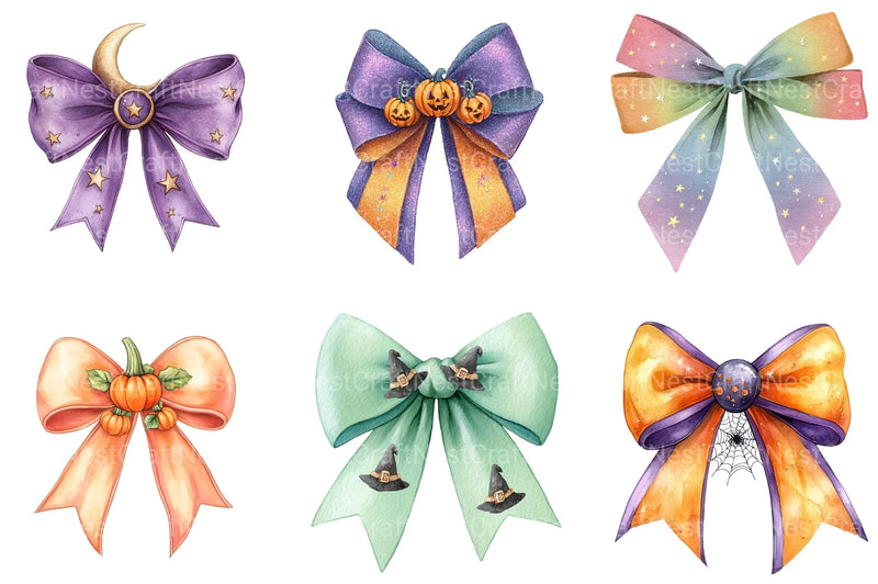 Halloween Coquette Bow Clipart Bundle 24 - CraftNest - Digital Crafting and Art