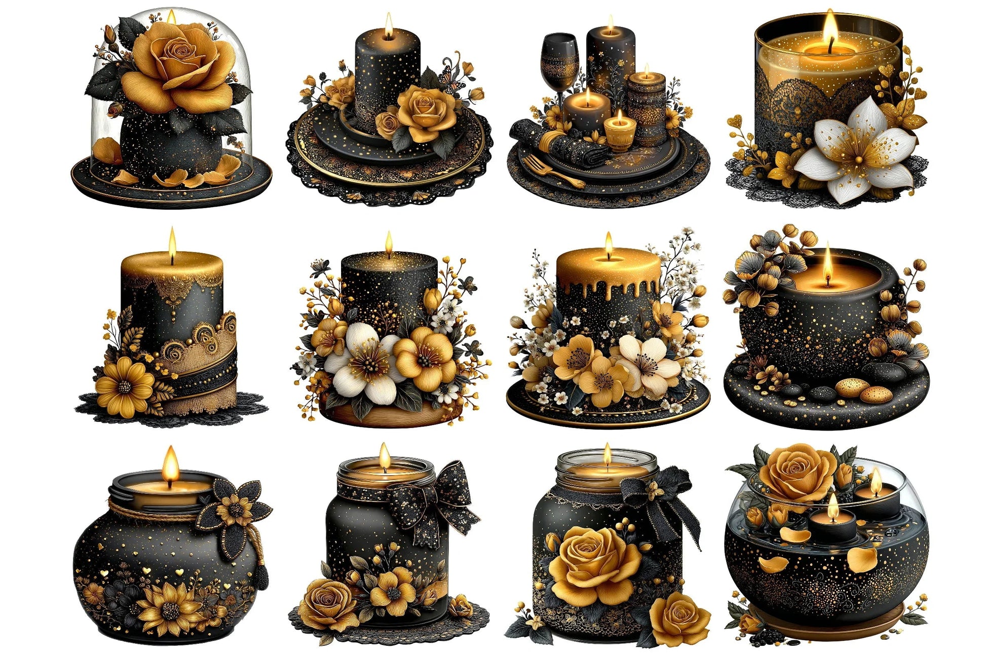Elegant Candle Decor Clipart Bundle - CraftNest - Digital Crafting and Art