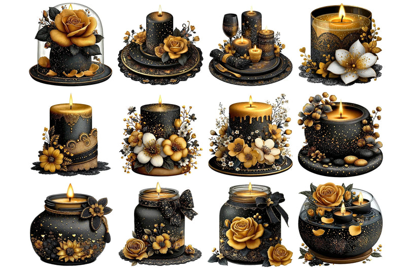 Elegant Candle Decor Clipart Bundle - CraftNest - Digital Crafting and Art