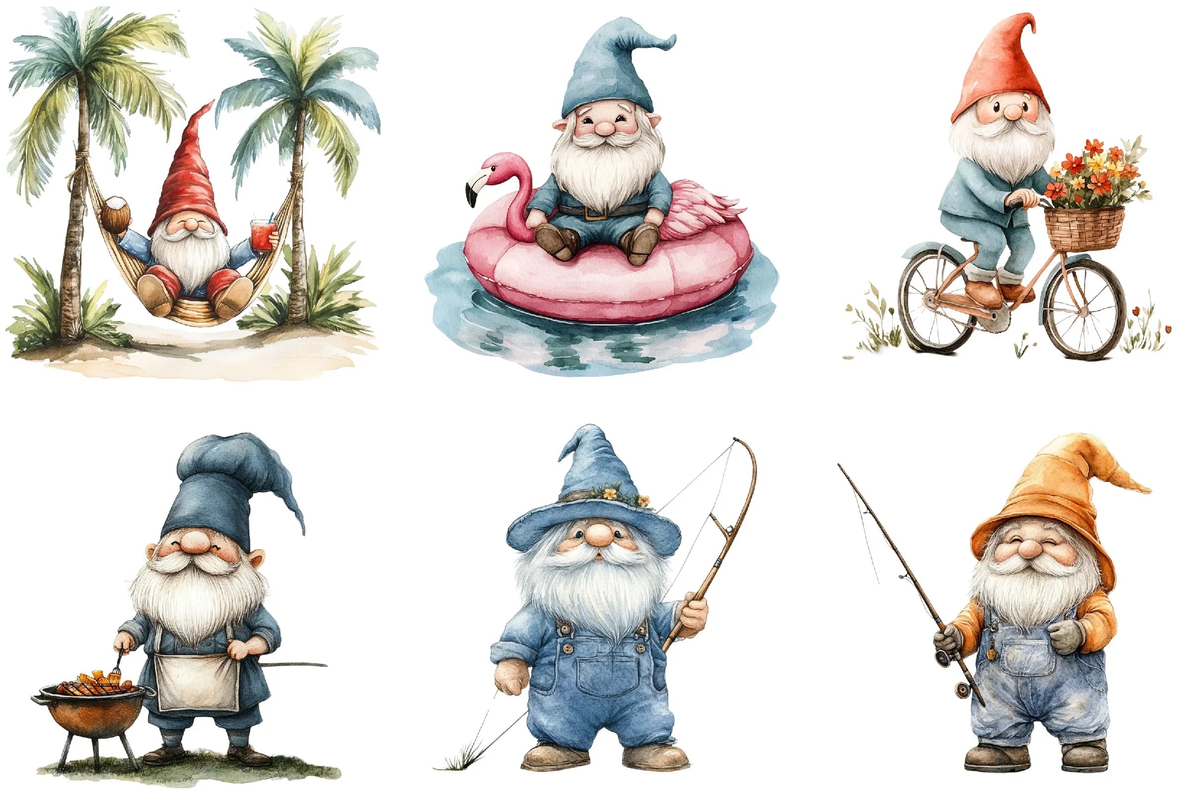 Summer Gnome Clipart Bundle - CraftNest - Digital Crafting and Art