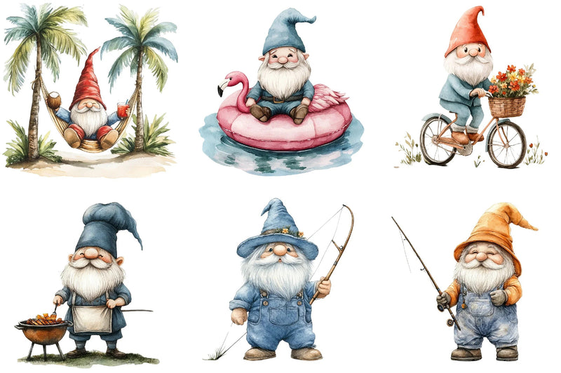 Summer Gnome Clipart Bundle - CraftNest - Digital Crafting and Art