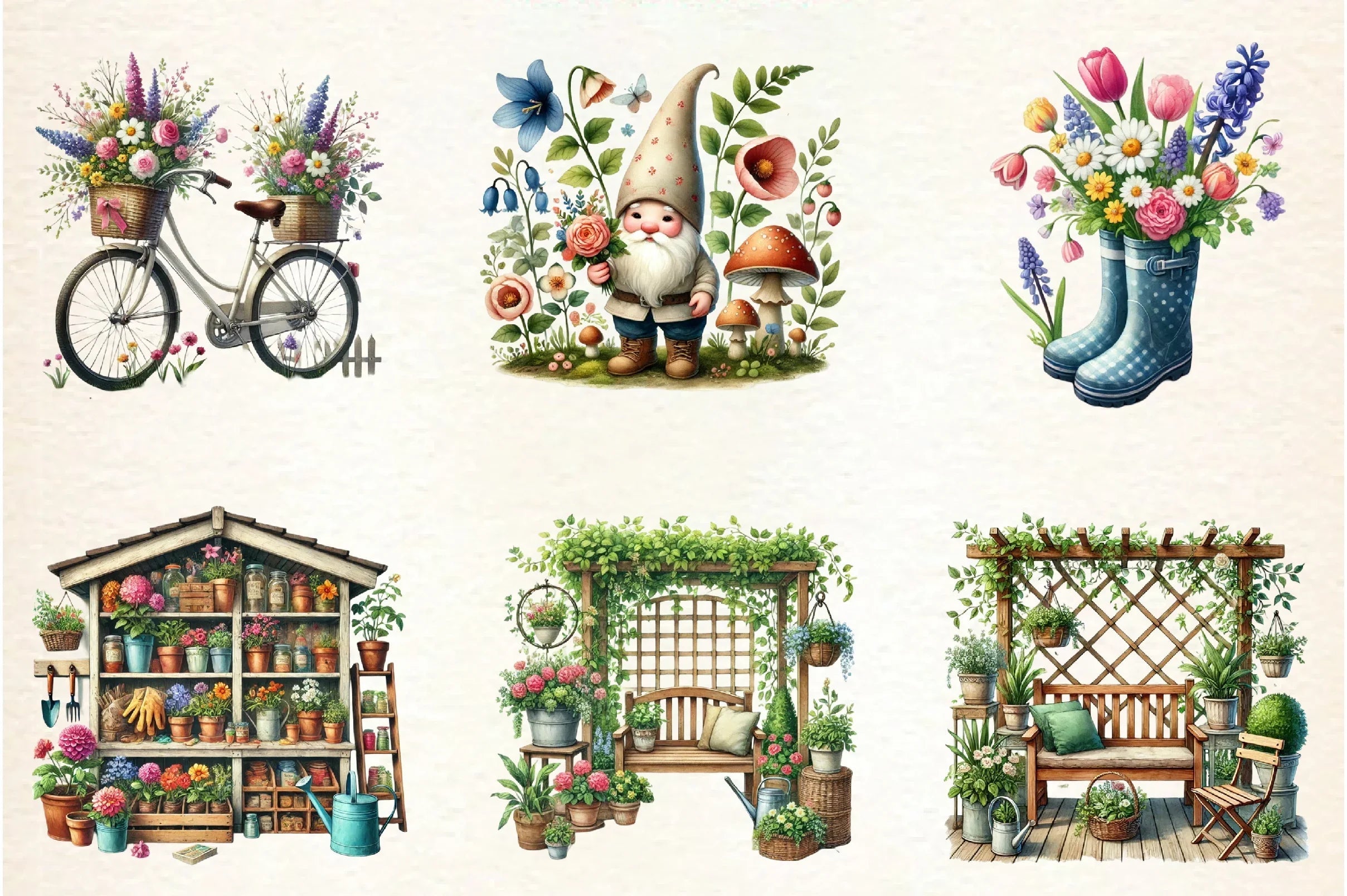 Spring Garden Clipart Bundle - CraftNest - Digital Crafting and Art