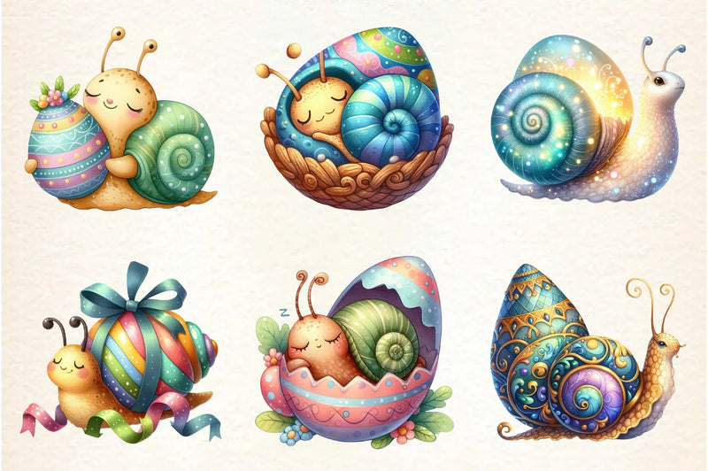 Easter Snail Clipart Bundle - CraftNest - Digital Crafting and Art