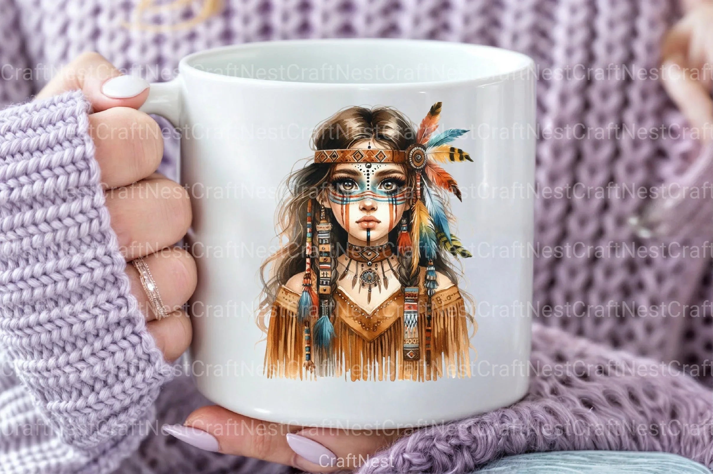 Tribal Boho Girl Clipart Bundle 11 - CraftNest - Digital Crafting and Art