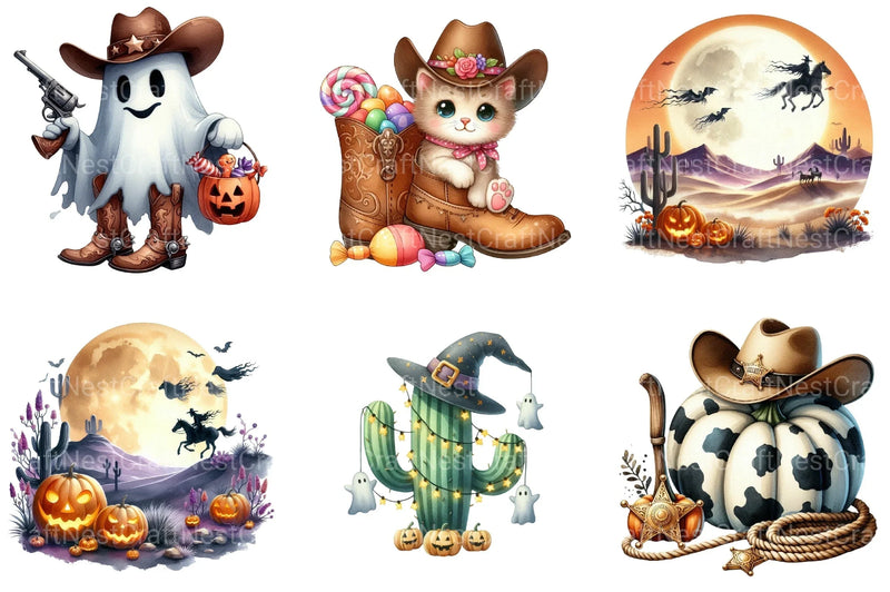 Halloween Western Clipart Bundle - CraftNest - Digital Crafting and Art