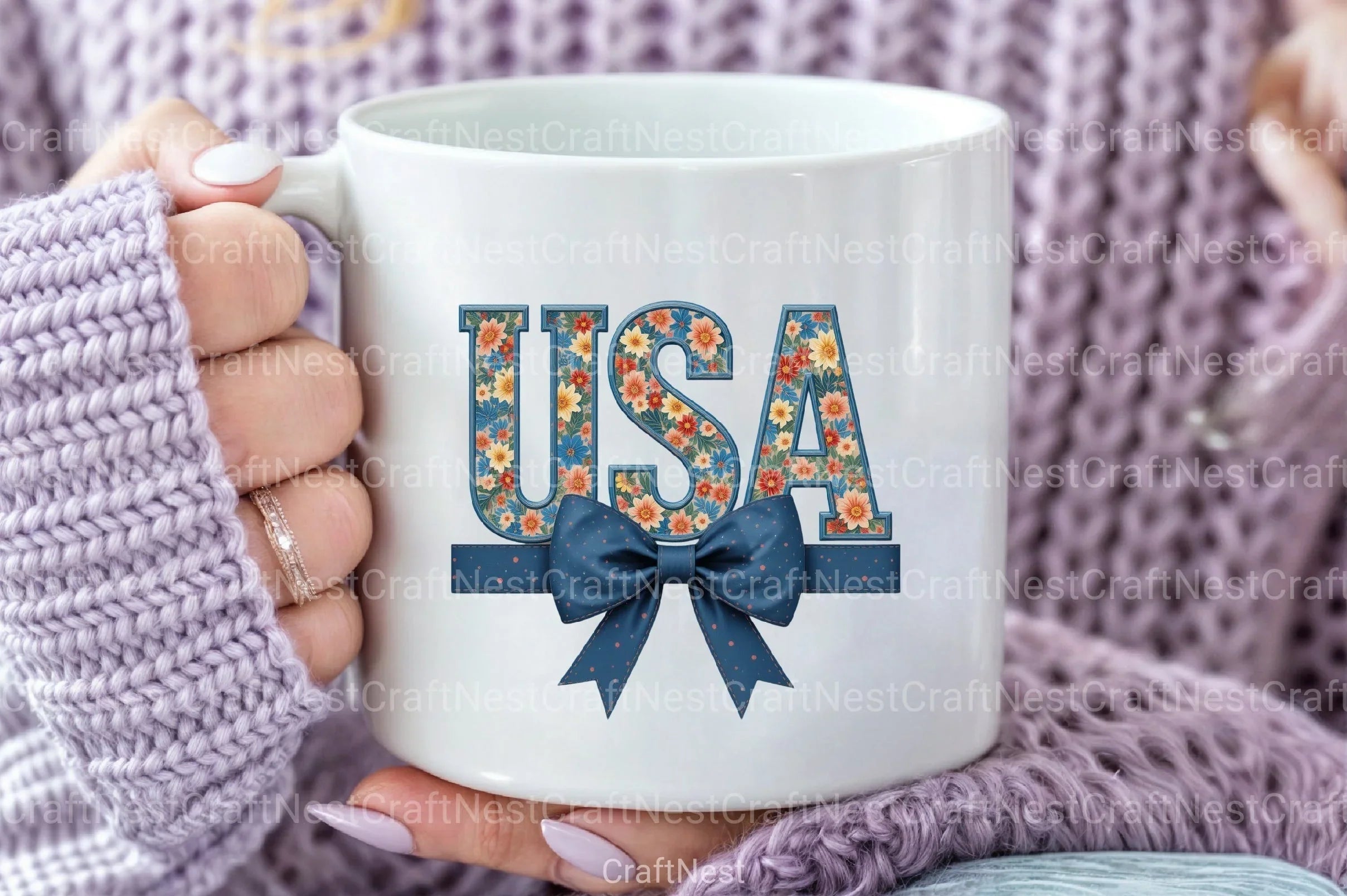 USA 4th of July Coquette Bow Flowers Clipart Bundle 2 - CraftNest - Digital Crafting and Art