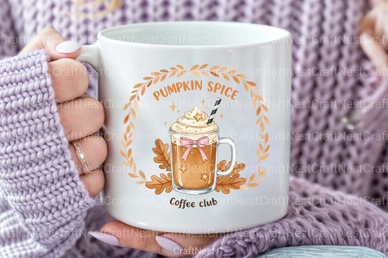 Pumpkin Spice Coffee Club Clipart Bundle - CraftNest - Digital Crafting and Art