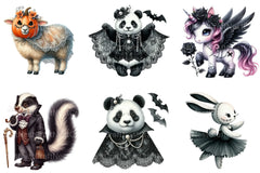 Cute Halloween Gothic Animals Clipart Bundle - CraftNest - Digital Crafting and Art