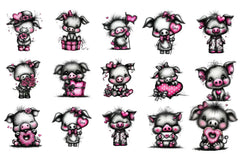 Valentine Pig Cute Animal Clipart Bundle - CraftNest - Digital Crafting and Art