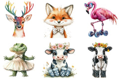 Quirky Animals Clipart Collection Bundle - CraftNest - Digital Crafting and Art