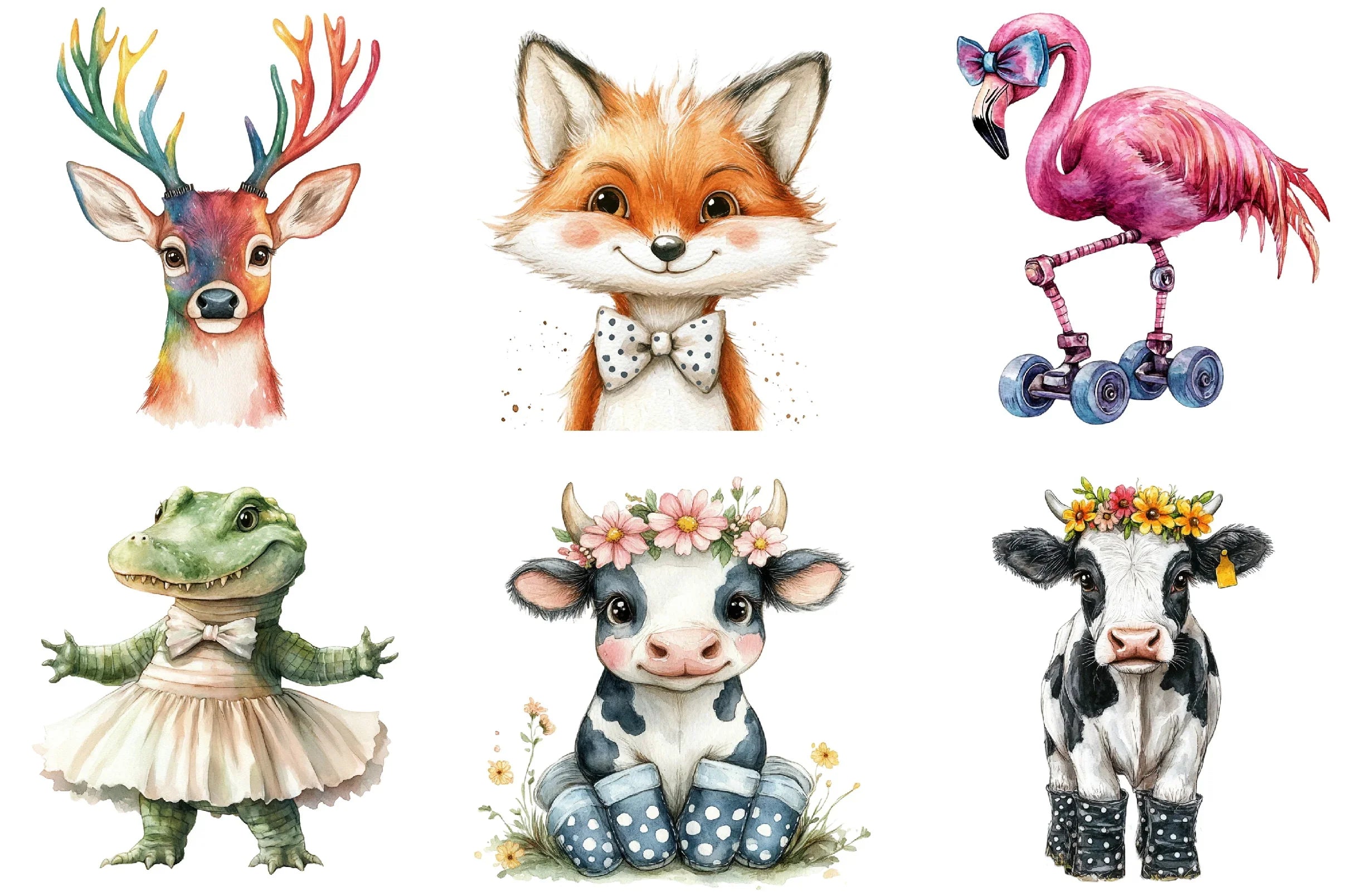 Quirky Animals Clipart Collection Bundle - CraftNest - Digital Crafting and Art