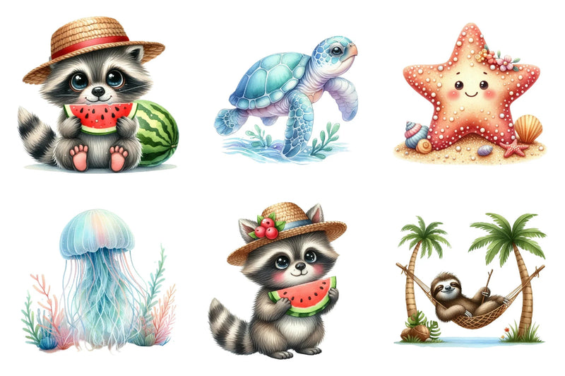 Summer Animals Clipart Bundle - CraftNest - Digital Crafting and Art