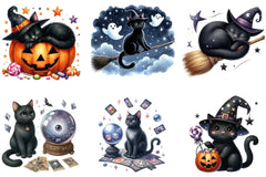 Black Cat Halloween Clipart Bundle - CraftNest - Digital Crafting and Art