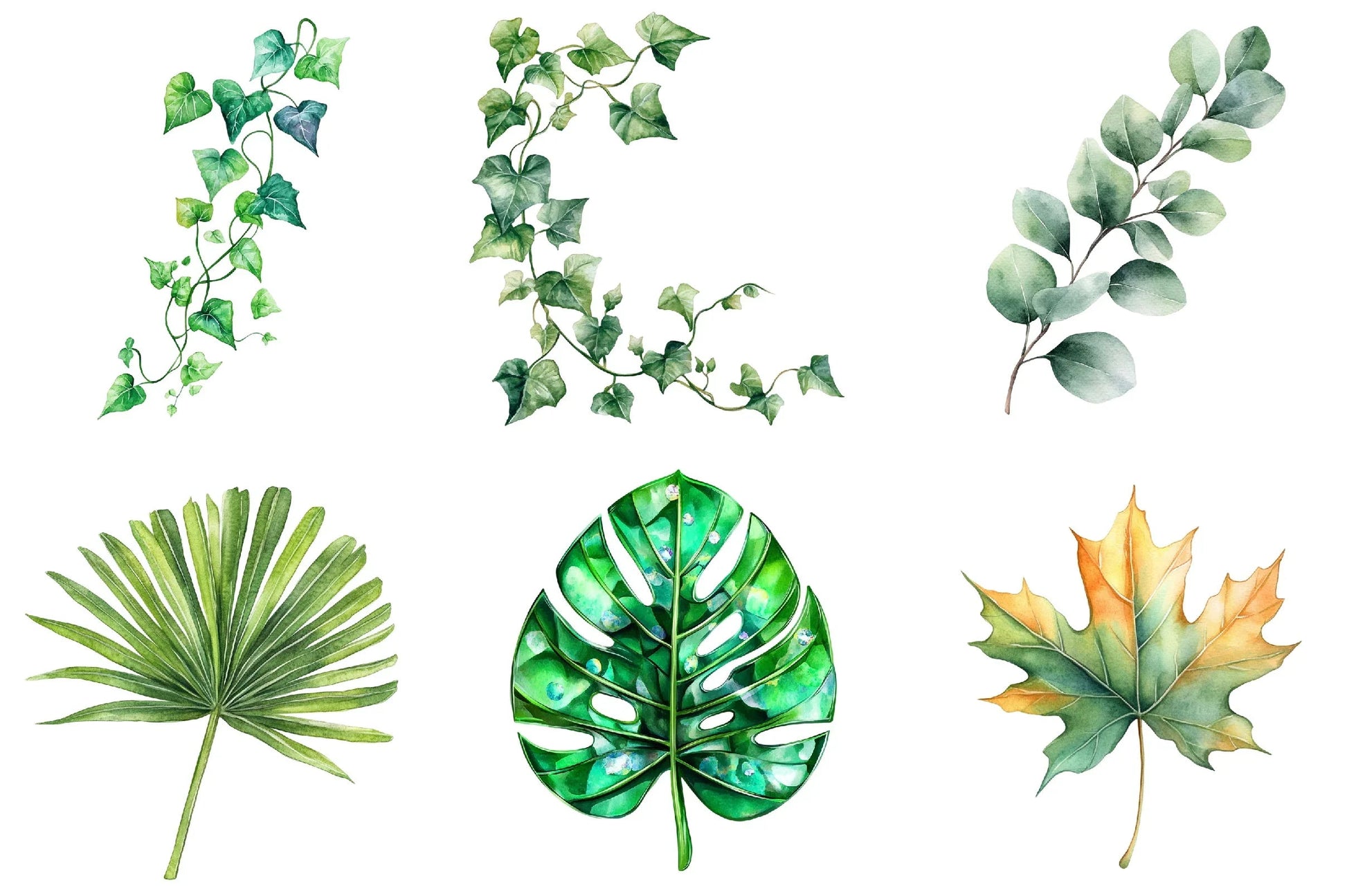 Green Summer Foliage Clipart Bundle - CraftNest - Digital Crafting and Art