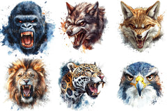 Aggressive Animal Head Clipart Bundle - CraftNest - Digital Crafting and Art