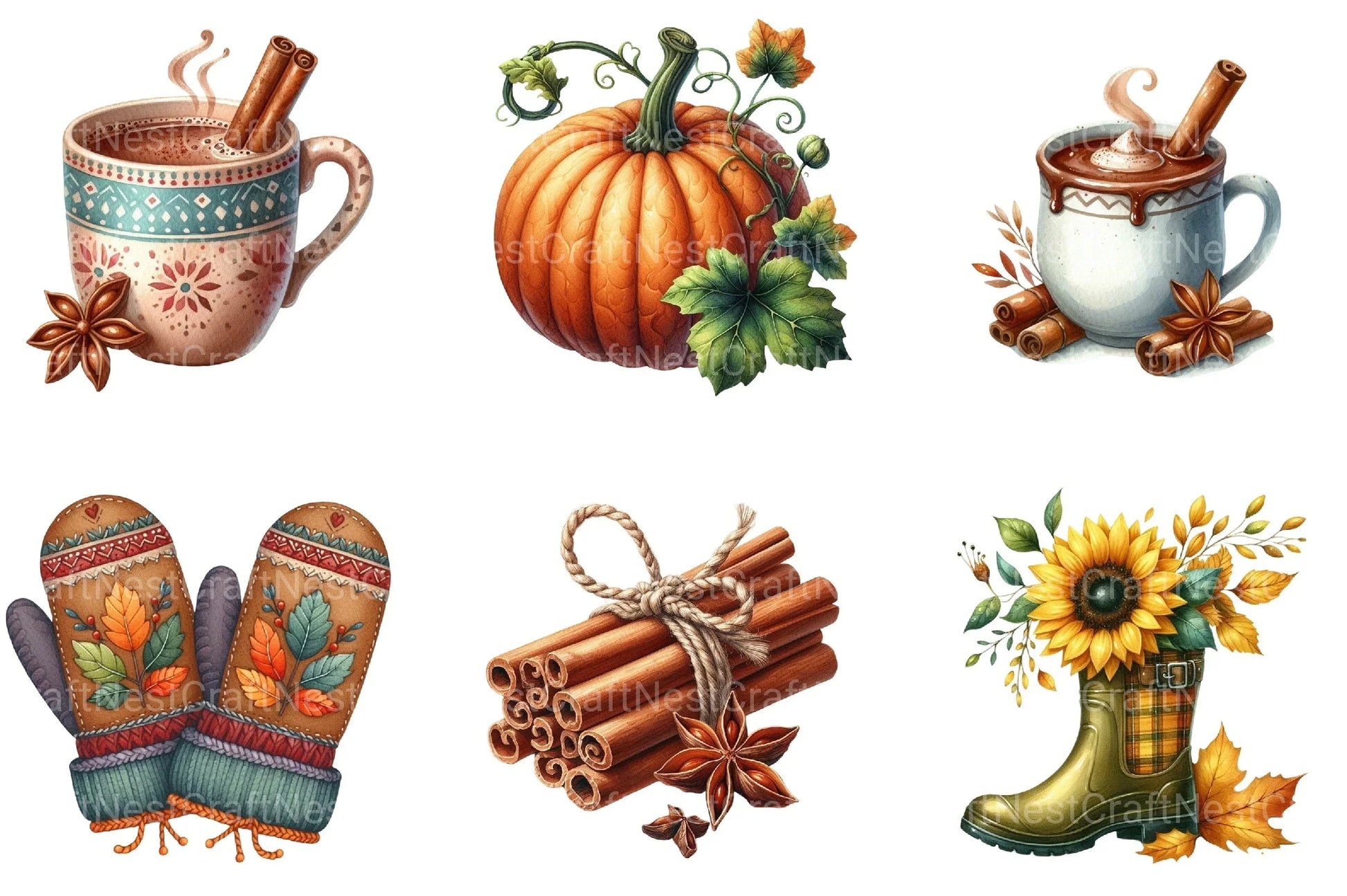 Autumn Collection Clipart Bundle 16 - CraftNest - Digital Crafting and Art