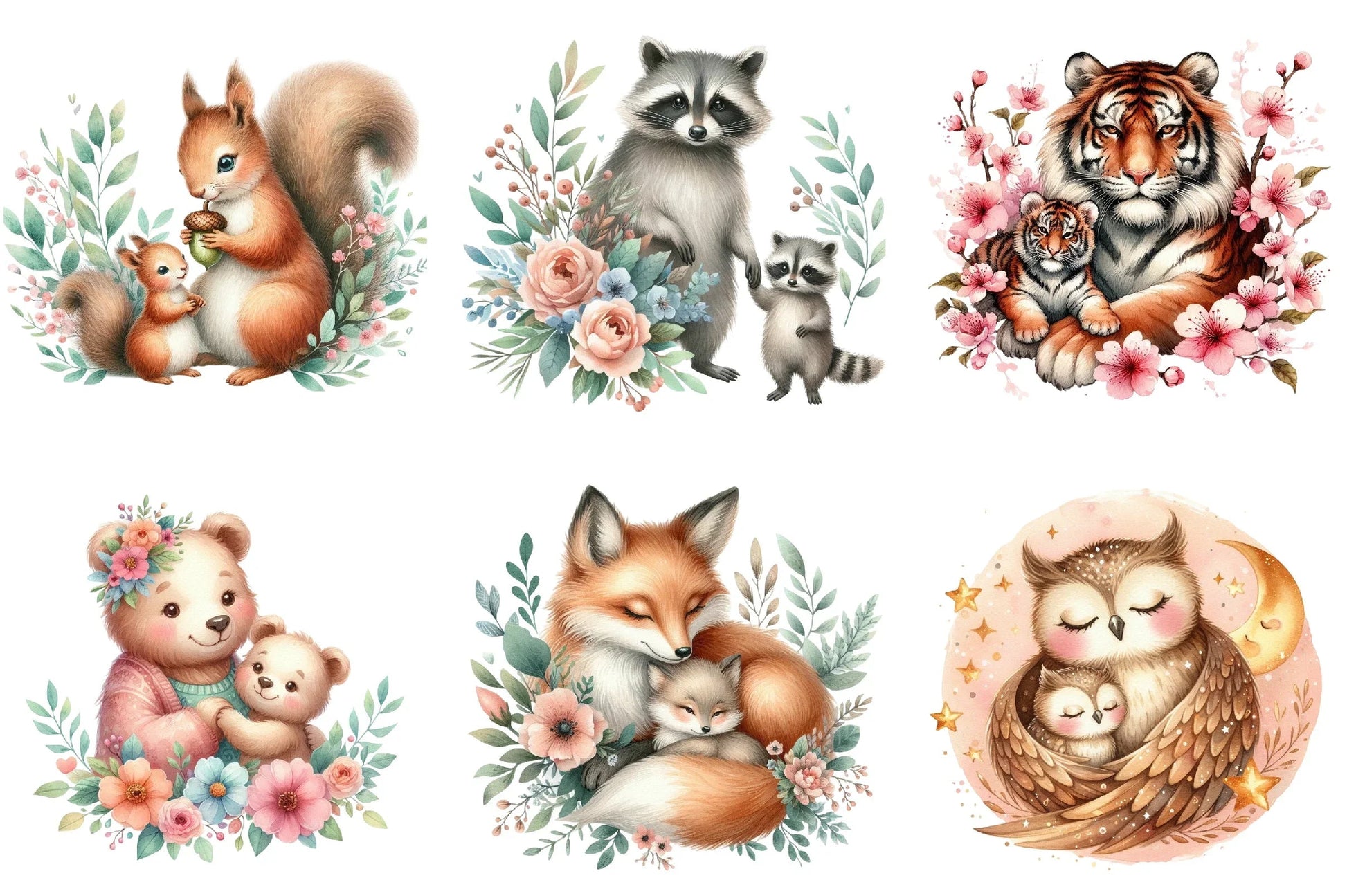 Cute Mother's Day Animals Clipart Bundle - CraftNest - Digital Crafting and Art