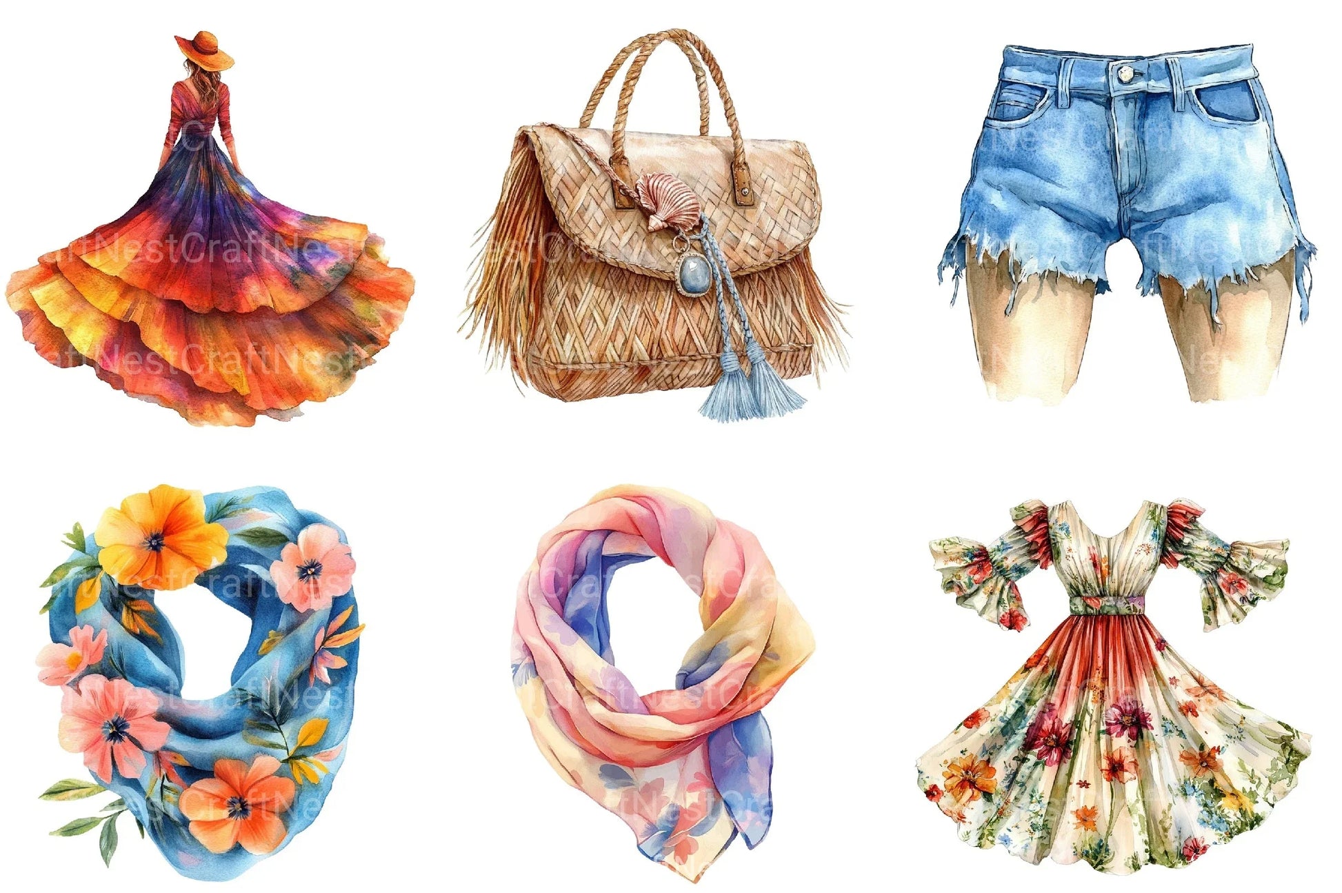 Summer Fashion Clipart Bundle 99 - CraftNest - Digital Crafting and Art