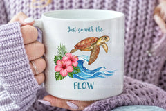 Summer Sea Turtle Waves & Flowers Clipart Bundle - CraftNest - Digital Crafting and Art