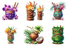 Tiki Cups Clipart Bundle - CraftNest - Digital Crafting and Art