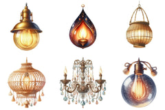 Hanging Light Clipart Bundle - CraftNest - Digital Crafting and Art