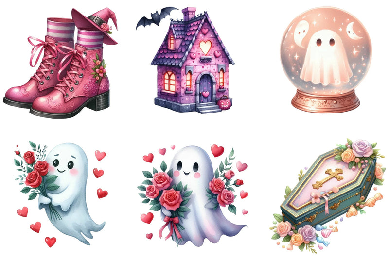 Charm Pink Halloween Clipart Bundle - CraftNest - Digital Crafting and Art