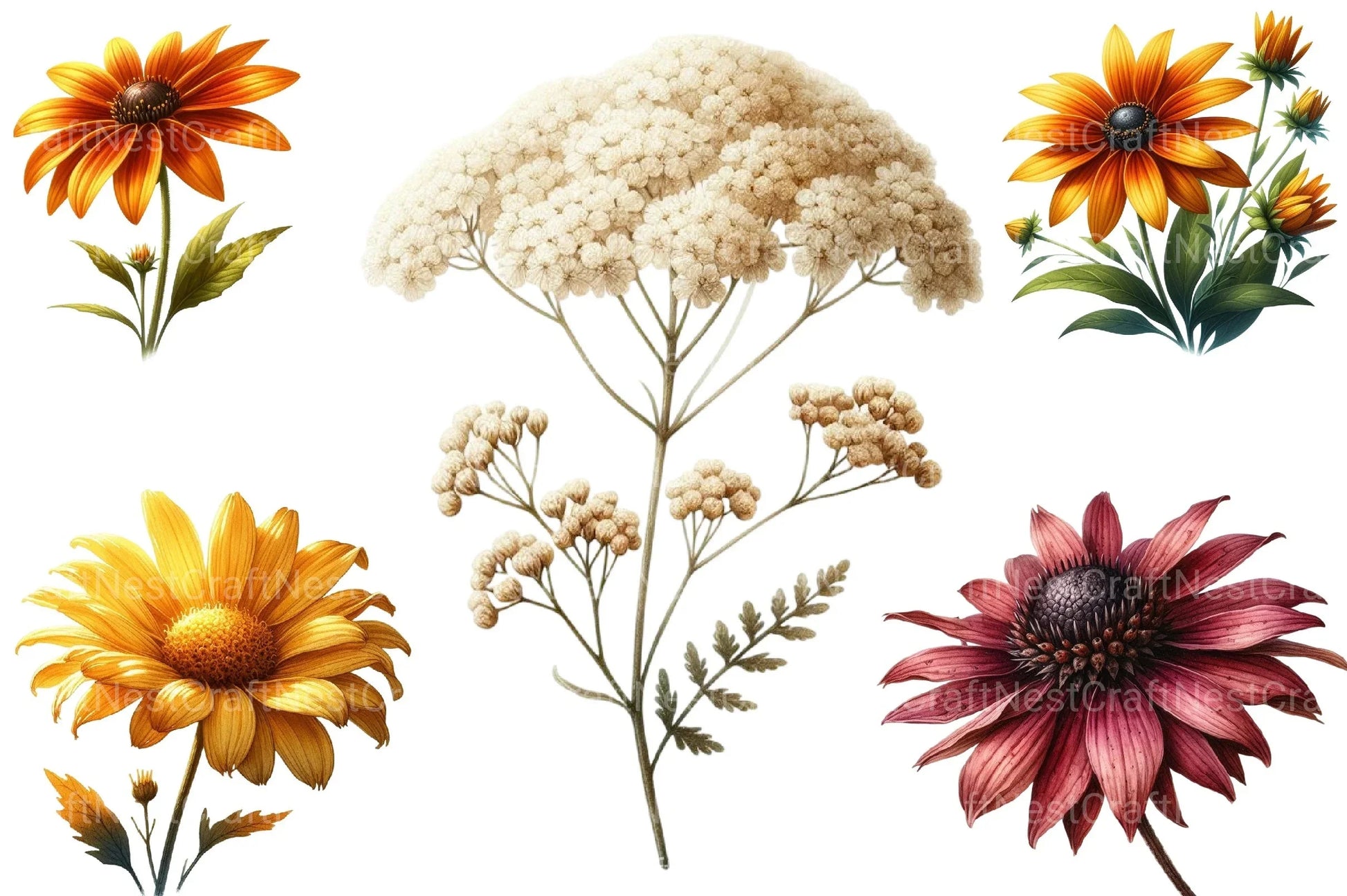 Autumn Wildflowers Clipart Bundle 99 - CraftNest - Digital Crafting and Art