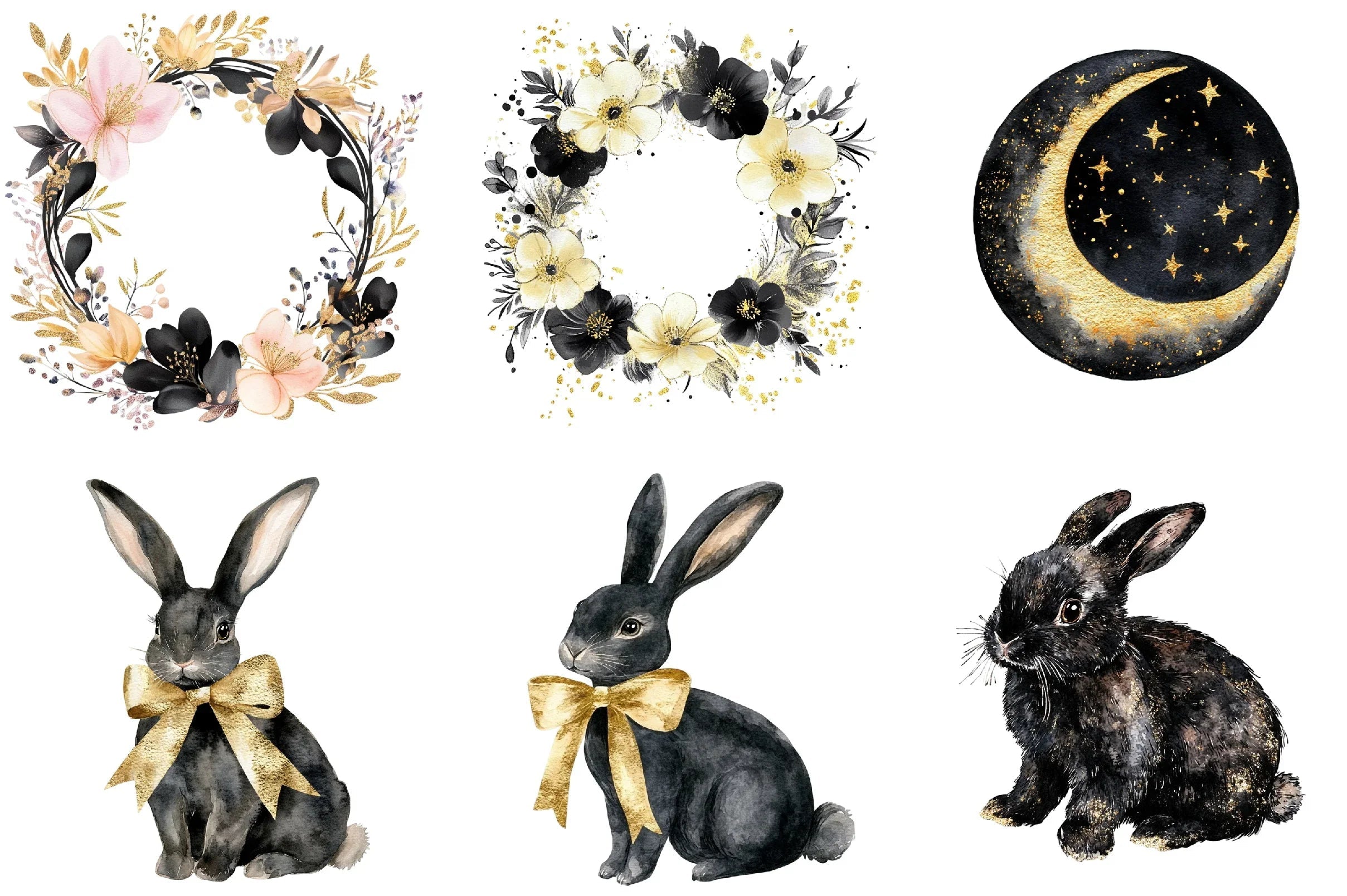 Luxury Black Easter Glitter Clipart Bundle - CraftNest - Digital Crafting and Art